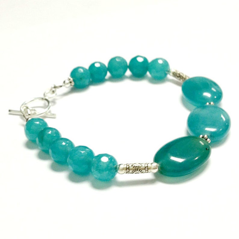 Blue Bracelet Jade Jewellery Sterling Silver 925 - Etsy