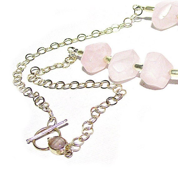 Collier Argent Sterling 925 Quartz Rose 20 Pouces - Fait Main, Neuf Sans Emballage