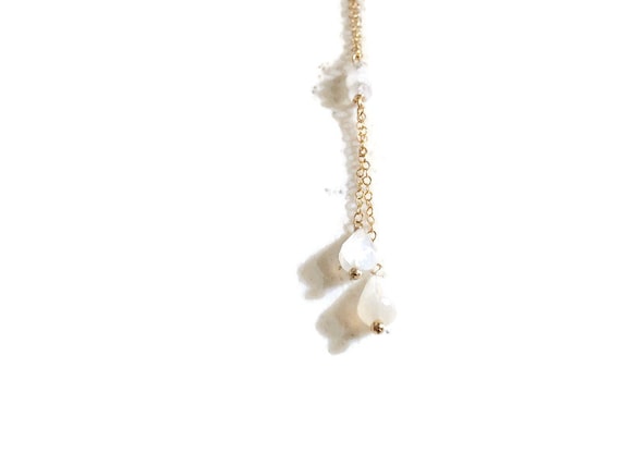 Collier Chaîne En Pierre De Lune Arc-en-ciel - Fait Main - Longueur 36 Pouces - Neuf