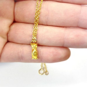 Owl Necklace Gold Jewelry Charm Vermeil Jewellery Wise Simple Everyday Dainty Chain Bird Pendant Mystery N-289 image 4