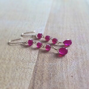 Ruby Earrings Red Jewelry July Birthstone Jewellery Genuine Gemstone 18K Yellow Gold LUXE AAA Couture image 5