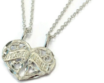 Mother Daughter Necklaces Mother's Day Gift Sterling Silver Jewelry Heart for Mother and Daughter Jewellery N-TBM