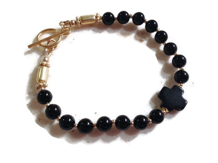 Black Onyx Bracelet Gemstone Jewelry Gold Jewellery | Etsy
