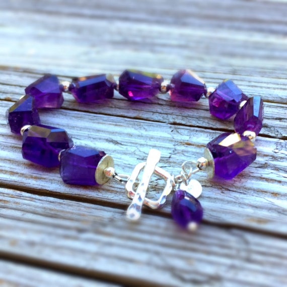 Sterling Silver Faceted Amethyst February Bead Charm Sterling Silver Faceted Amethyst February Bead Charm