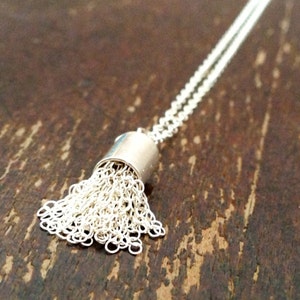 Collar de plata de ley - Colgante de borla - Joyería de cadena - Joyería de moda