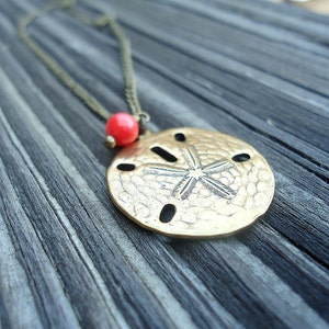 Sand Dollar Charm Necklace - Everyday Jewelry - Brass Jewellery