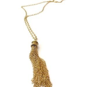 Tassel Necklace Gold Jewelry Long Chain Fringe Jewellery Everyday Minimal Handcrafted Fashion