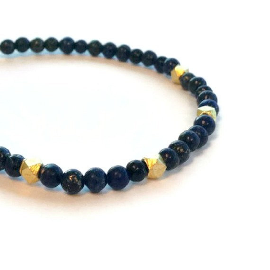 Lapis Bracelet Navy Blue Lapis Lazuli Jewellery Gemstone Etsy
