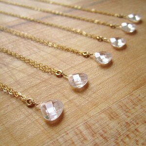 Bridesmaids Necklace - Cubic Zirconia Jewelry - Gold Filled Jewellery - Bridesmaid Gifts