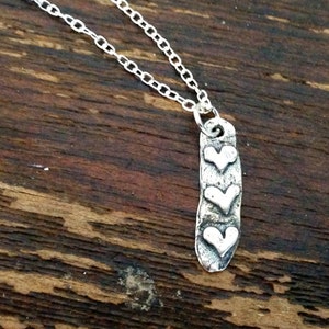 Silver Necklace Heart Pendant Past Present Future Jewelry Love Jewellery Valentine Dainty image 1