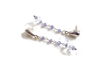 Tanzanite Earrings - December Birthstone Jewelry - Sterling Silver - Purple Gemstone Jewellery - Luxe 925