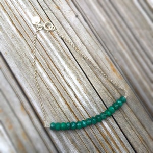 Emerald Bracelet Green Jewelry Gemstone Jewellery May Birthstone Sterling Silver Chain Luxe image 4