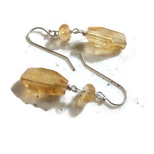 Citrine Earrings - Yellow Jewelry - November Birthstone - Sterling Silver Jewellery - Gemstone