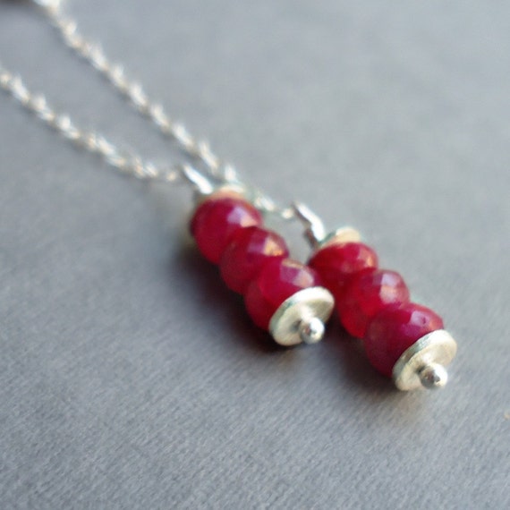 Ruby Earrings July Birthstone Red Jewellery Genuine | Etsy