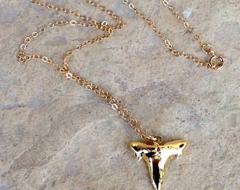 Shark Tooth Necklace - Gold Jewellery - Everyday Jewelry - Dipped - Unique
