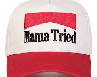 MAMA TRIED Embroidered Baseball Cap, Outdoor Adjustable Casual Hat, Suitable for Spring and Autumn Outings