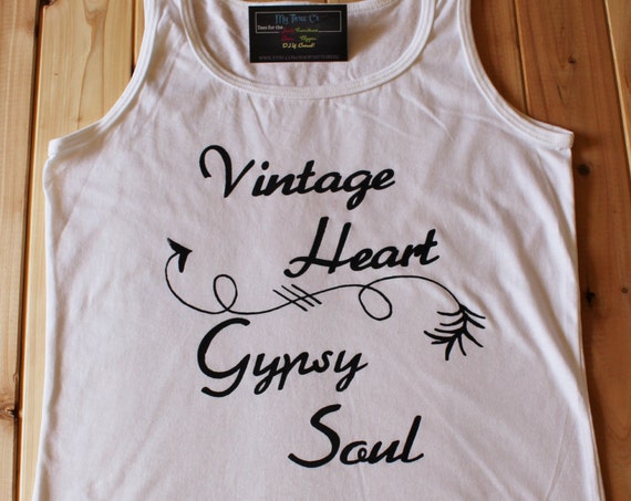 Vintage Heart, Gypsy Soul, Tank Top, Arrow, Junk, Vintage, Gypsy, Boho