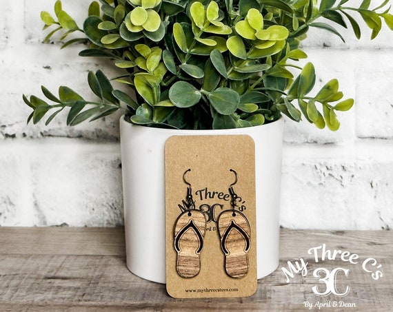Flip Flop | Sandal | Earrings | Wood Earrings | Lightweight