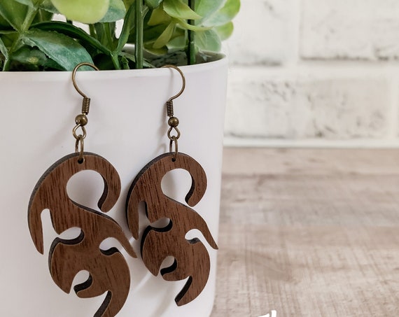 Cara Earrings | Wood Earrings | Boho Earrings | Western Earrings | Lightweight Earrings |Leaf Earrings | Earrings