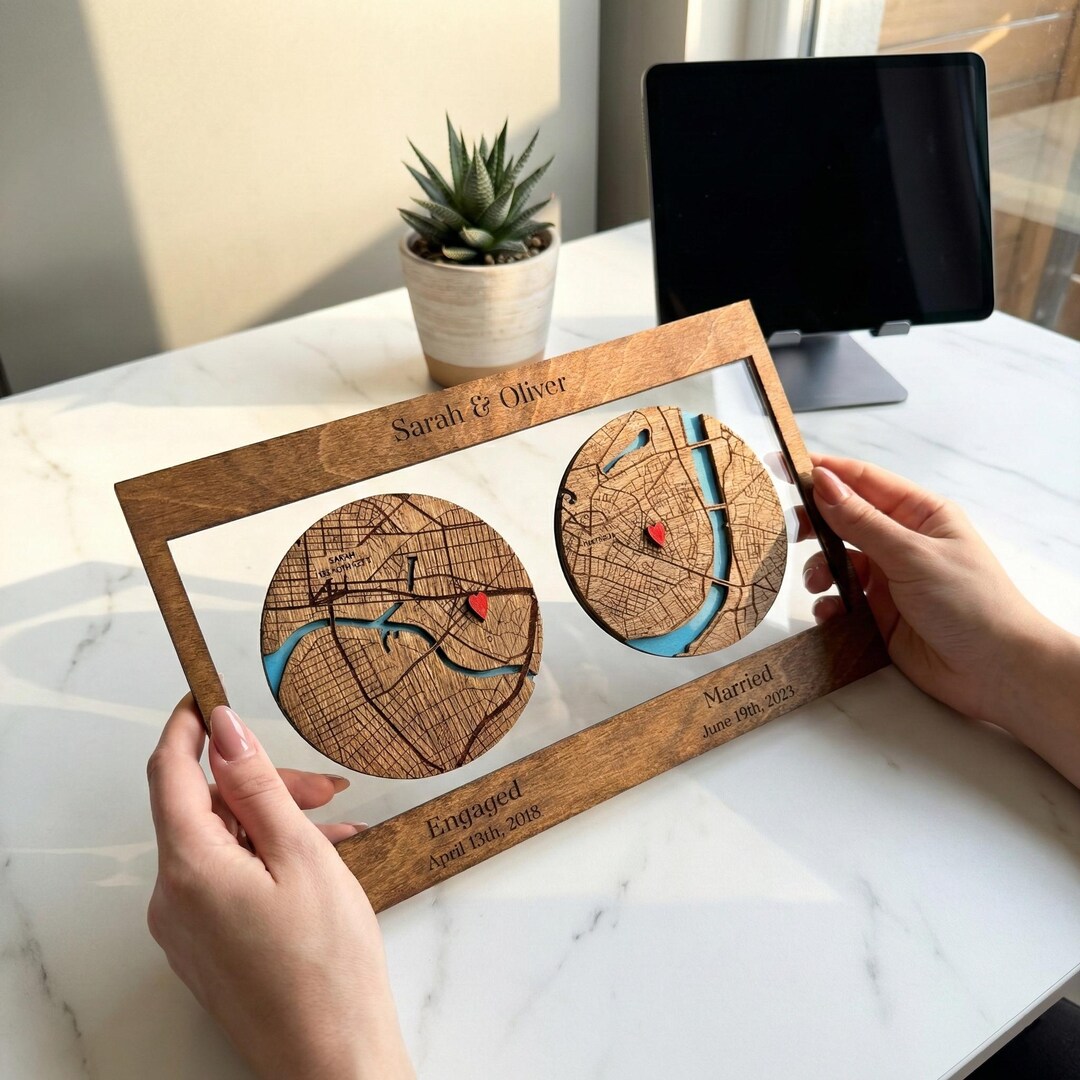 Custom Heart Map Custom Heart Map Wood Art, Personalized Location Keepsake - Etsy