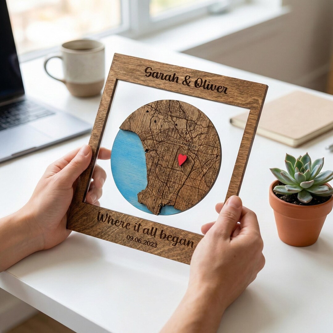 Custom Heart Map Custom Heart Map Wood Art, Personalized Location Keepsake - Etsy