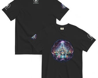Mystical Crystal Castle T-Shirt  Fantasy Geode City Graphic Tee