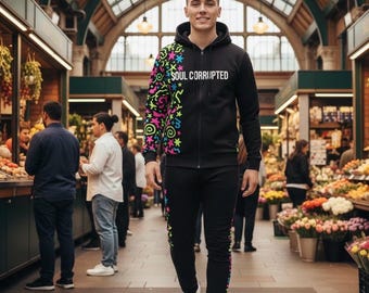 Men’s custom tracksuit & t-shirt set colourful