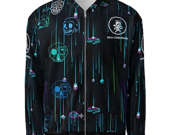 custom Unisex Bomber Jacket (crazy mind of skulls)