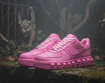 custom air force 1 women’s pink skull