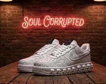 custom air force 1 ( white skull )