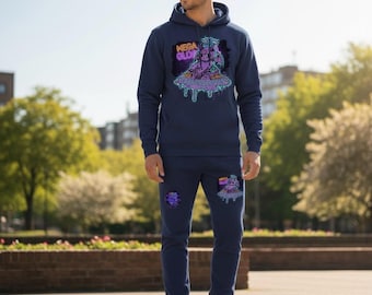 Men’s custom gothic purple Corvus tracksuit