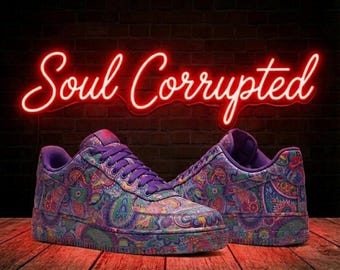 Hand-crafted air force 1 Soul Corrupted: Psychedelic Paisley Bespoke