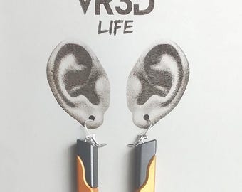 Resin Drop Earrings, Hand Painted, Lightweight Comfortable All-Day Wear