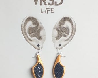 Resin Printed Drop Earrings, Hand Painted, Lightweight Design for all-day wear
