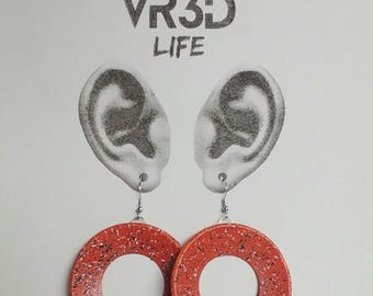 Hand Painted Lightweight Resin Drop Earrings, Comfortable All-Day Wear Summer Vibes
