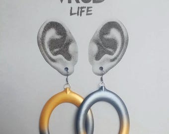 Hand Painted Lightweight Resin Drop Earrings, Comfortable All-Day Wear Summer Vibes