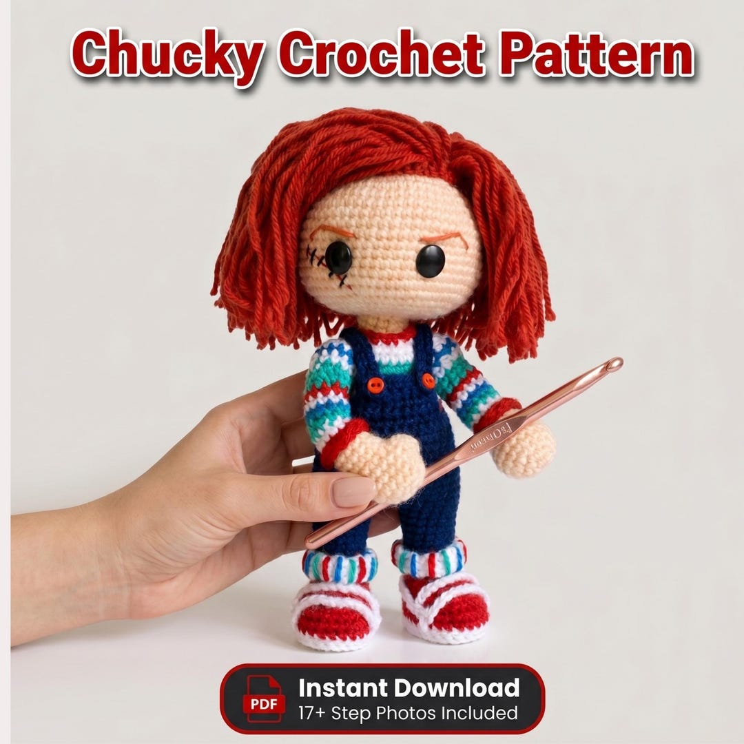 Chucky Crochet Doll Amigurumi Pattern, Horror PDF, Scary Halloween ...