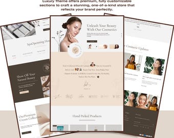 Glowish Beauty Shopify Theme, Cosmetics Store Template (Digital Download)
