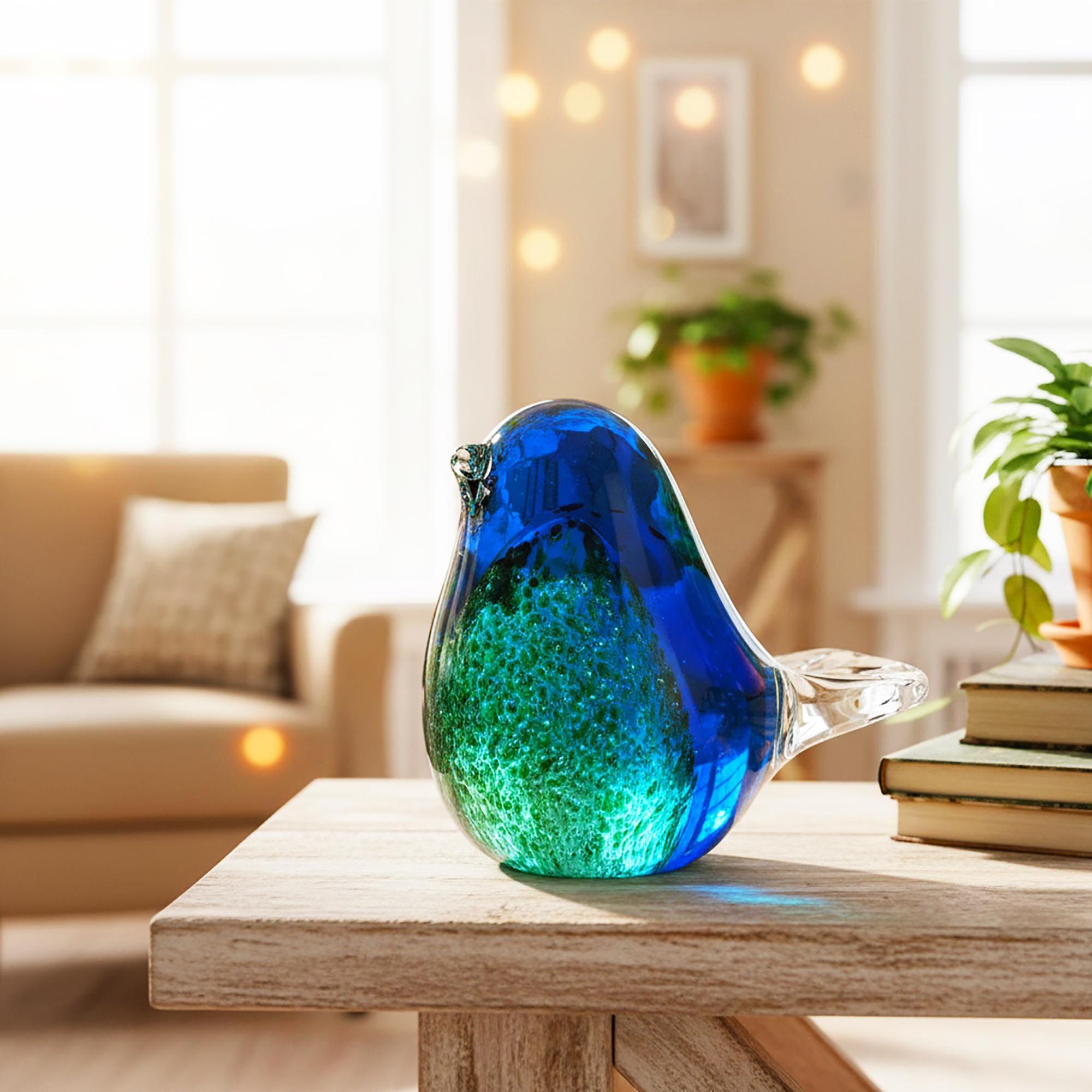 Blue Bird of Happiness Glass Figurine - Etsy