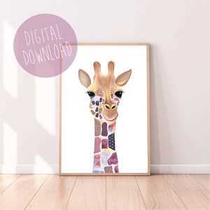 Giraffe Print, Giraffe Wall Art, Nursery Decor, Boys Room Decor, Digital Download, Printable Wall Art, Safari Animal, African Animal