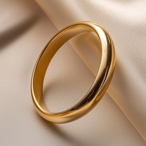 3mm Solid Gold Dome Wedding Band – Classic 9ct 14ct 18ct Yellow, Rose or White Gold Ring, Handmade