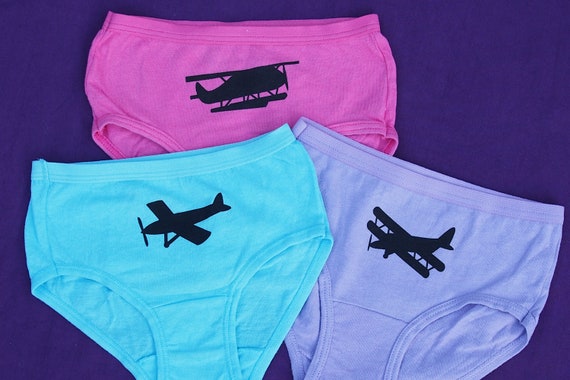 Girls Airplane Underwear Biplane Seaplane Propeller Plane Toddler Underwear  for Kids Set of 3 