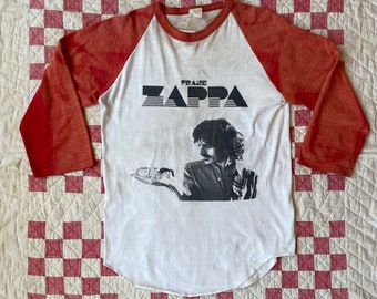 Vintage 1980s Frank Zappa Concert Tour Rock Band Tee - Raglan Baseball T-shirt