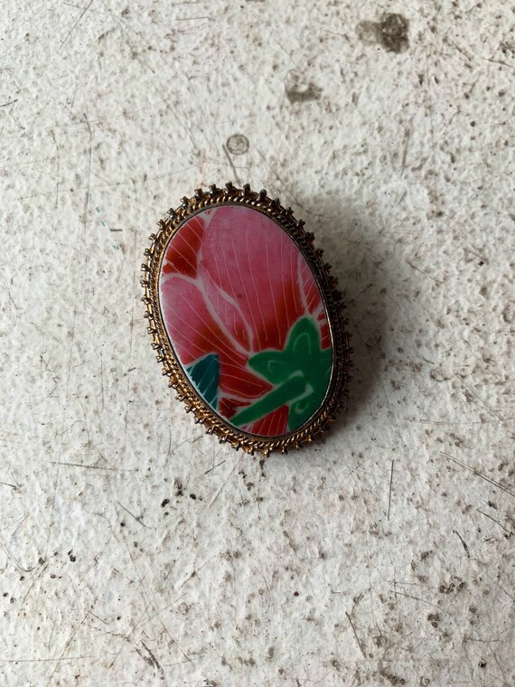 antique porcelain brooch Gem