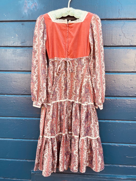 1970’s Gunne Sax by Jessica McClintock Orange Pai… - image 6