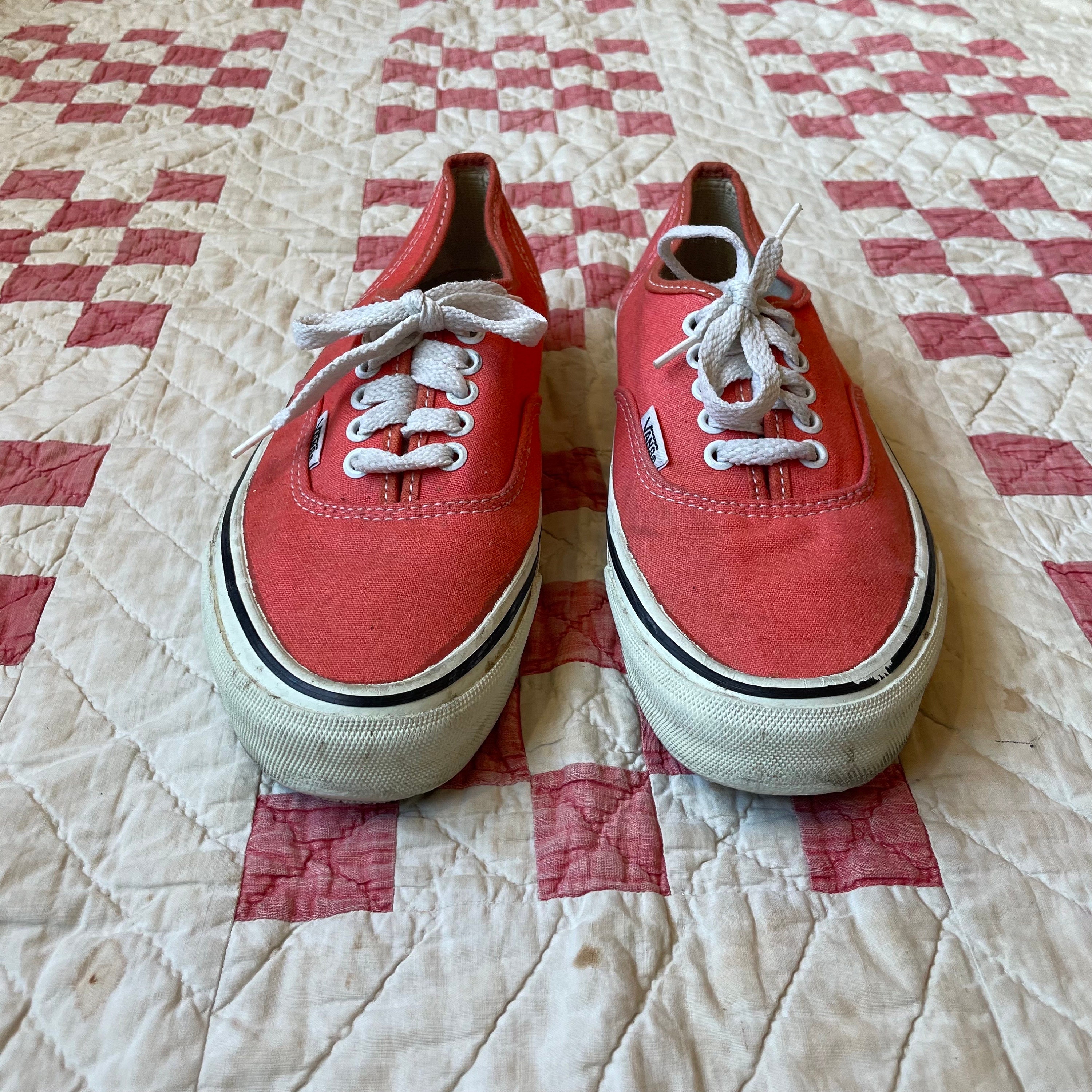 Rare Vintage 80s Vans Made in USA Rainbow Red Deck Shoes Women\'s 9 / Men\'s 7.5 VANS Vintage Clothing, Shoes & Accessories for sale | eBay main image 3