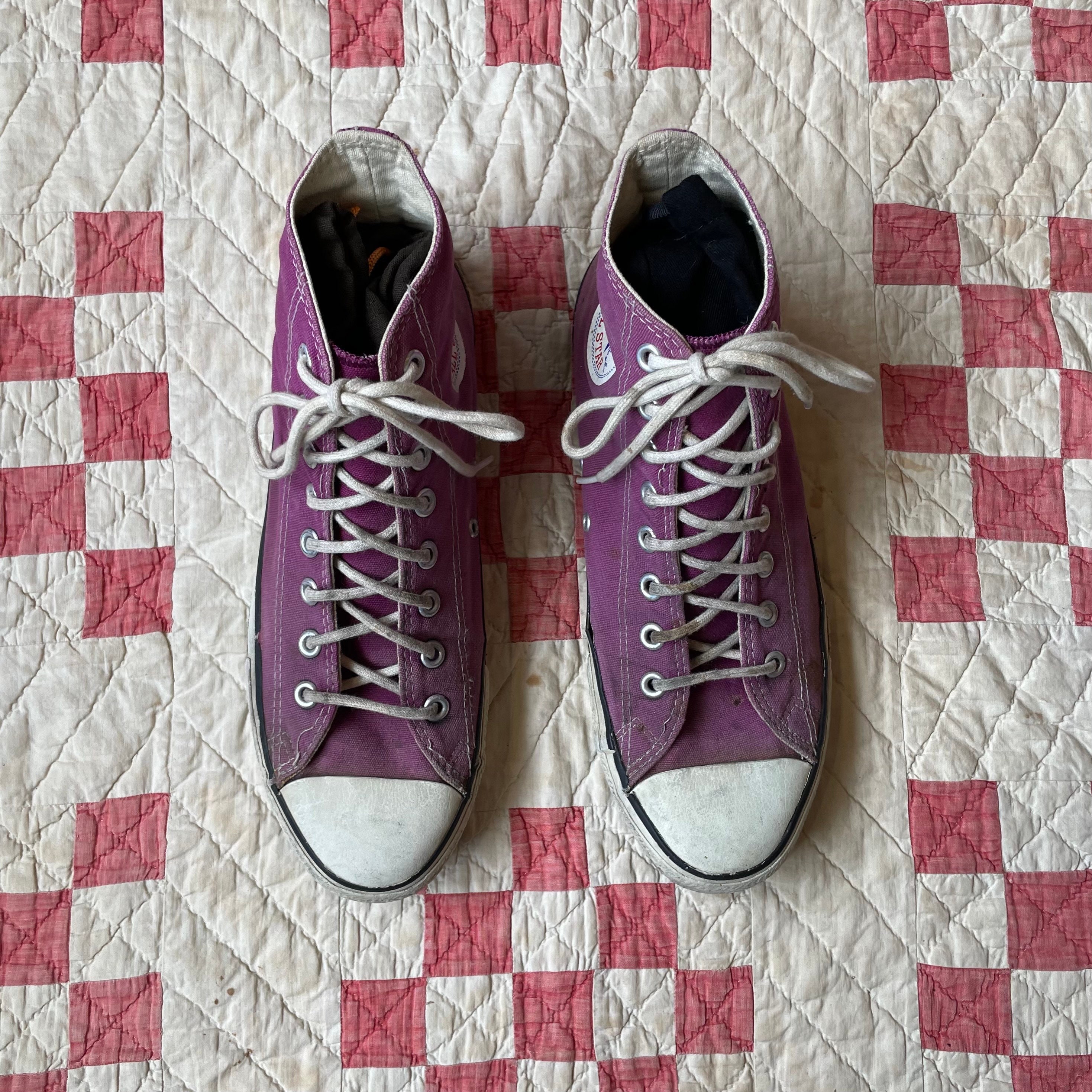 Vintage 1980s PURPLE Converse All Star Canvas High Top