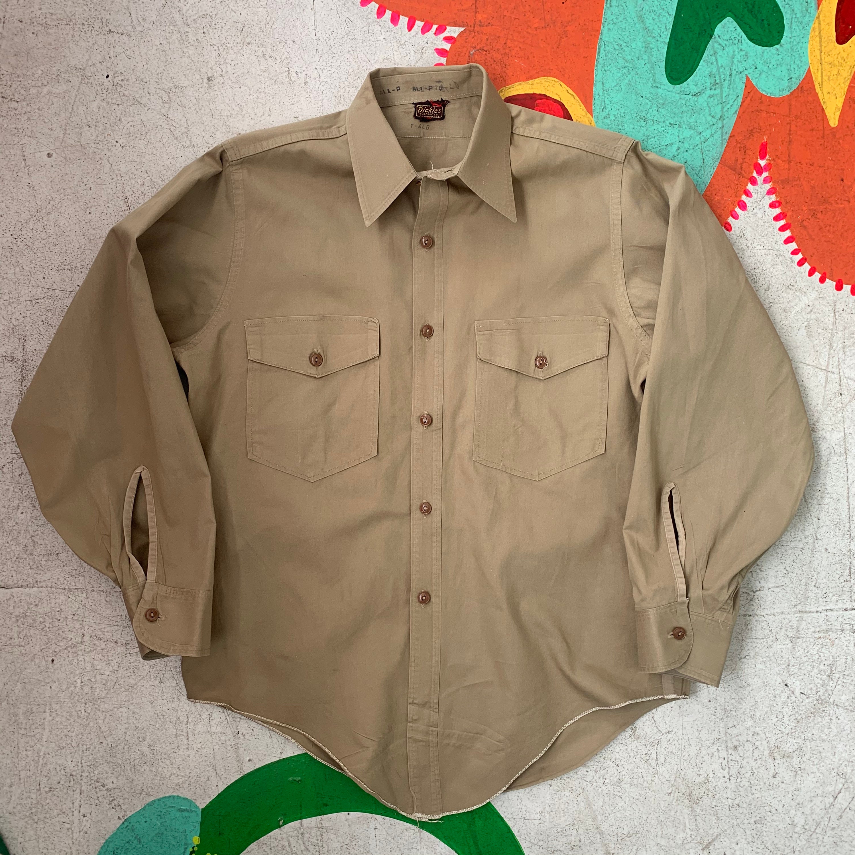 Vintage 40s/50s Dickies Service Khaki Work Shirt! - Etsy