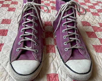 Vintage 1980s PURPLE Converse All Star Canvas High Top Sneakers