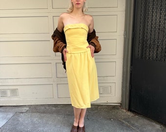 1980’s Lagerfeld Designed CHLOÉ Strapless Yellow Dress